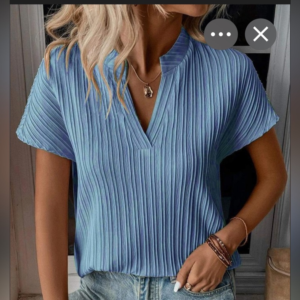 Noracora Elegant Plain V Neck Short Sleeve T-shirt Women’s Medium